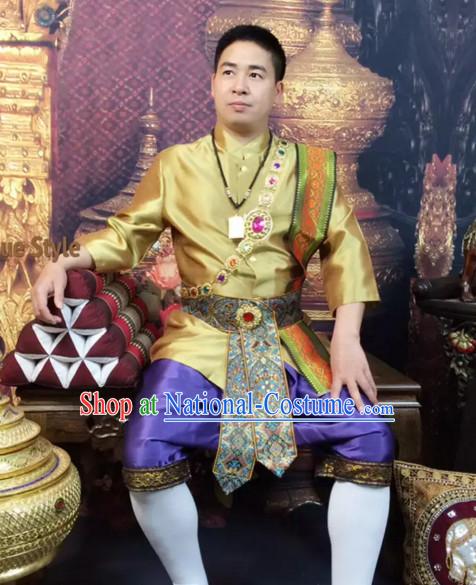 Top Traditional National Thai Garment Dress Thai Traditional Dress Dresses Wedding Dress Complete Set for Men Boys Youth Kids Adults