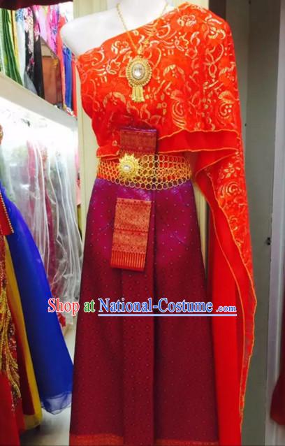 Top Traditional National Thai Costumes Garment Dress Thai Traditional Dress Dresses Wedding Dress Complete Set for Women Girls Youth Kids Adults