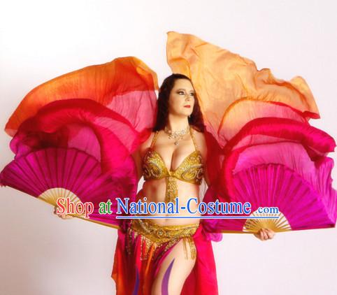 1.5 Meters Color Transition Traditional Chinese Pure Silk Dance Fan