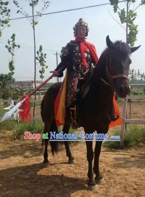 Ancient Chinese General Knight Costumes and Hat Complete Set for Men