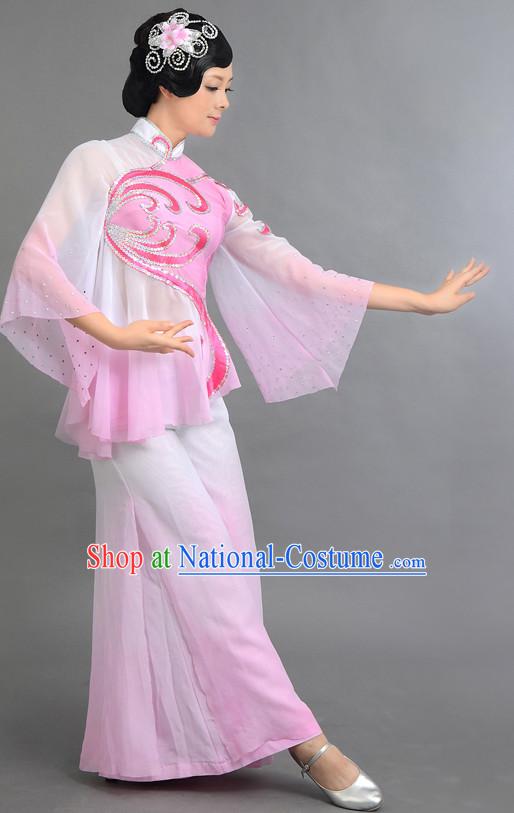 Traditional Chinese Classical Dance Costumes Custom Dance Costume Folk Dancing Chinese Dress Cultural Dances and Headdress Complete Set