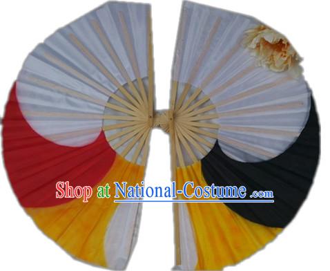 Traditional Hands Painted Chinese Fans Oriental Fan Folk Dance Hand Fan Dance Ribbons Cultural Dances