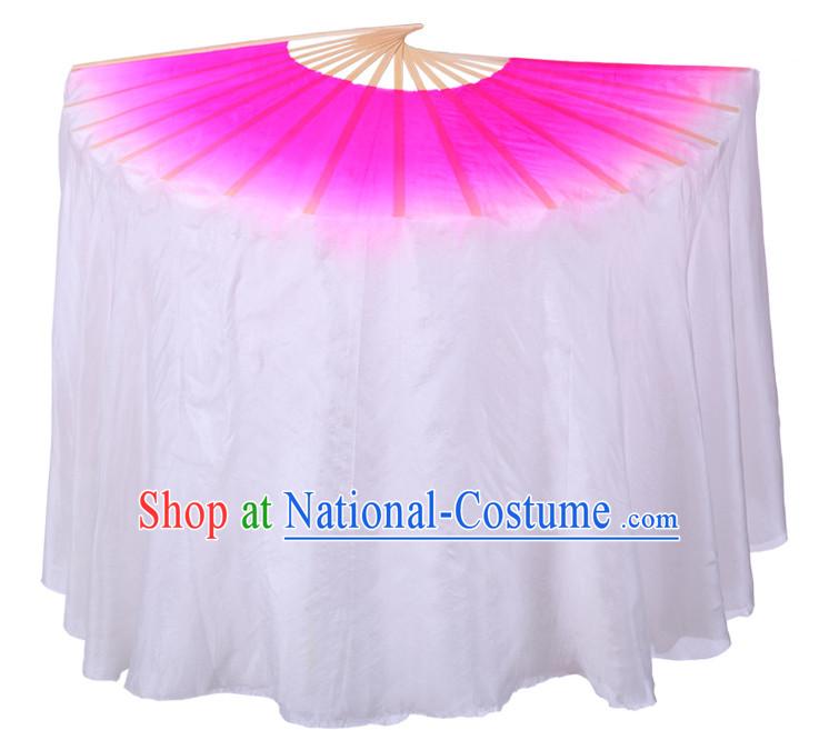 Pure Silk Traditional Chinese Fans Oriental Fan Folk Dance Dance Ribbons Cultural Dances Hand Fan