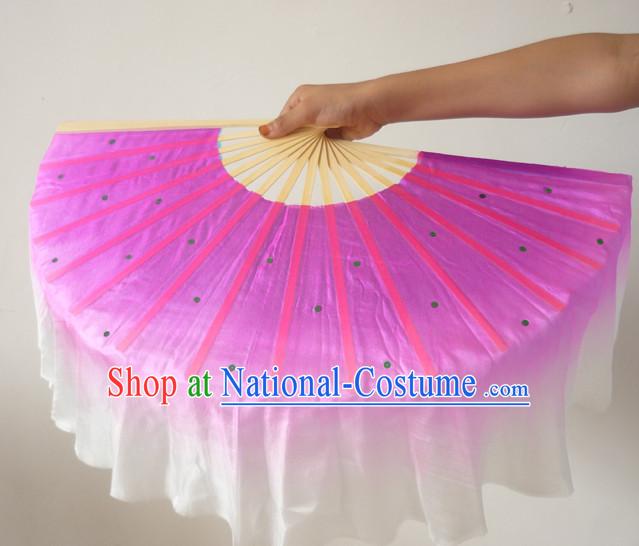 Professional Traditional Chinese Beijing Dance Academy Color Transition Pure Silk Dance Fan