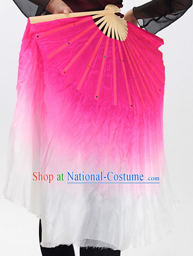 Double Sides Pure Silk Competition Dance Fan