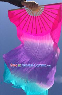 Pure Silk Color Transition Changing Competition Chinese Dance Fan Cultural Fans