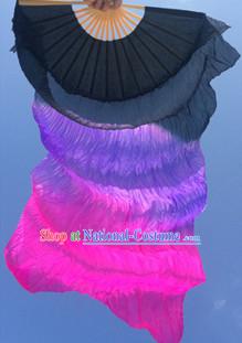 Pure Silk Color Transition Changing Competition Chinese Dance Fan Cultural Fans