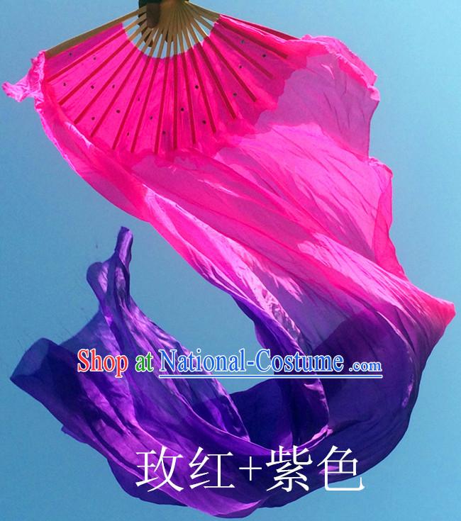 Pure Silk Color Transition Changing Competition Chinese Dance Fan Cultural Fans