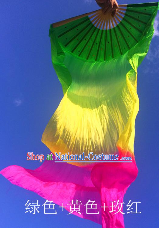 Pure Silk Color Transition Changing Competition Chinese Dance Fan Cultural Fans