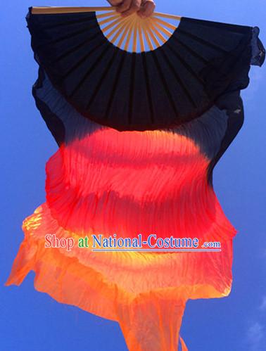 Pure Silk Color Transition Changing Competition Chinese Dance Fan Cultural Fans