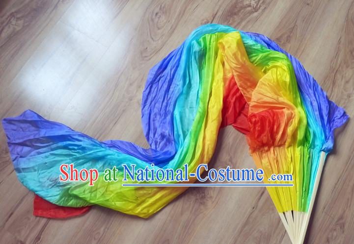 Pure Silk Color Transition Changing Competition Chinese Dance Fan Cultural Fans