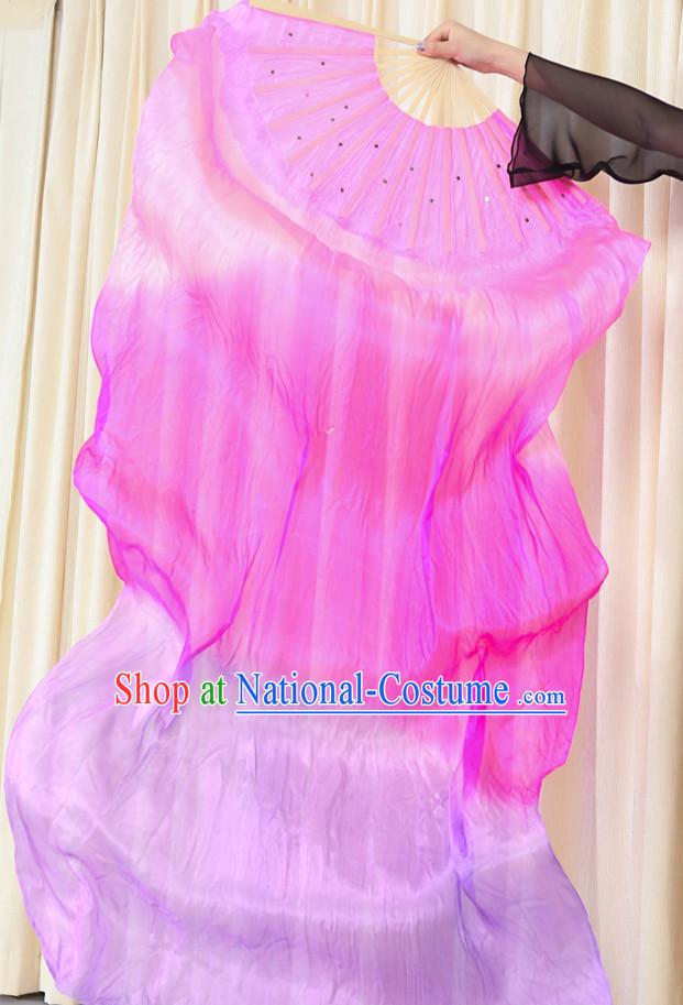 Pure Silk Color Transition Changing Competition Chinese Dance Fan Cultural Fans