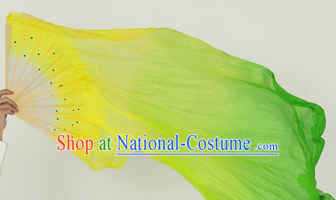 Pure Silk Color Transition Changing Competition Chinese Dance Fan Cultural Fans