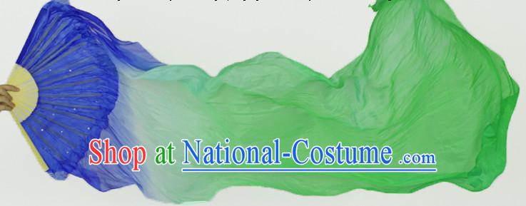 Pure Silk Color Transition Changing Competition Chinese Dance Fan Cultural Fans