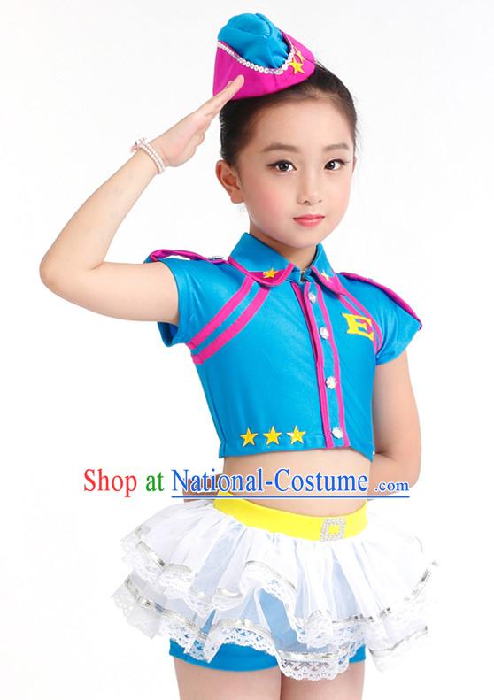 Chinese Competition Modern Dance Costumes Kids Dance Costumes Folk Dances Ethnic Dance Fan Dance Dancing Dancewear for Children