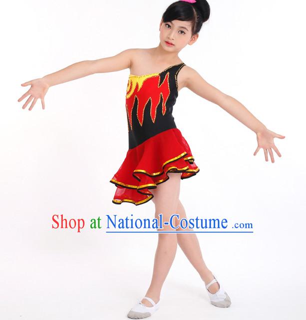 Chinese Competition Modern Dance Costumes Kids Dance Costumes Folk Dances Ethnic Dance Fan Dance Dancing Dancewear for Children