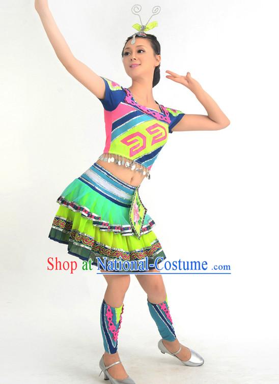 Chinese Competition Stage Dance Costumes Female Dance Costumes Folk Dances Ethnic Dance Fan Dance Dancing Dancewear for Women