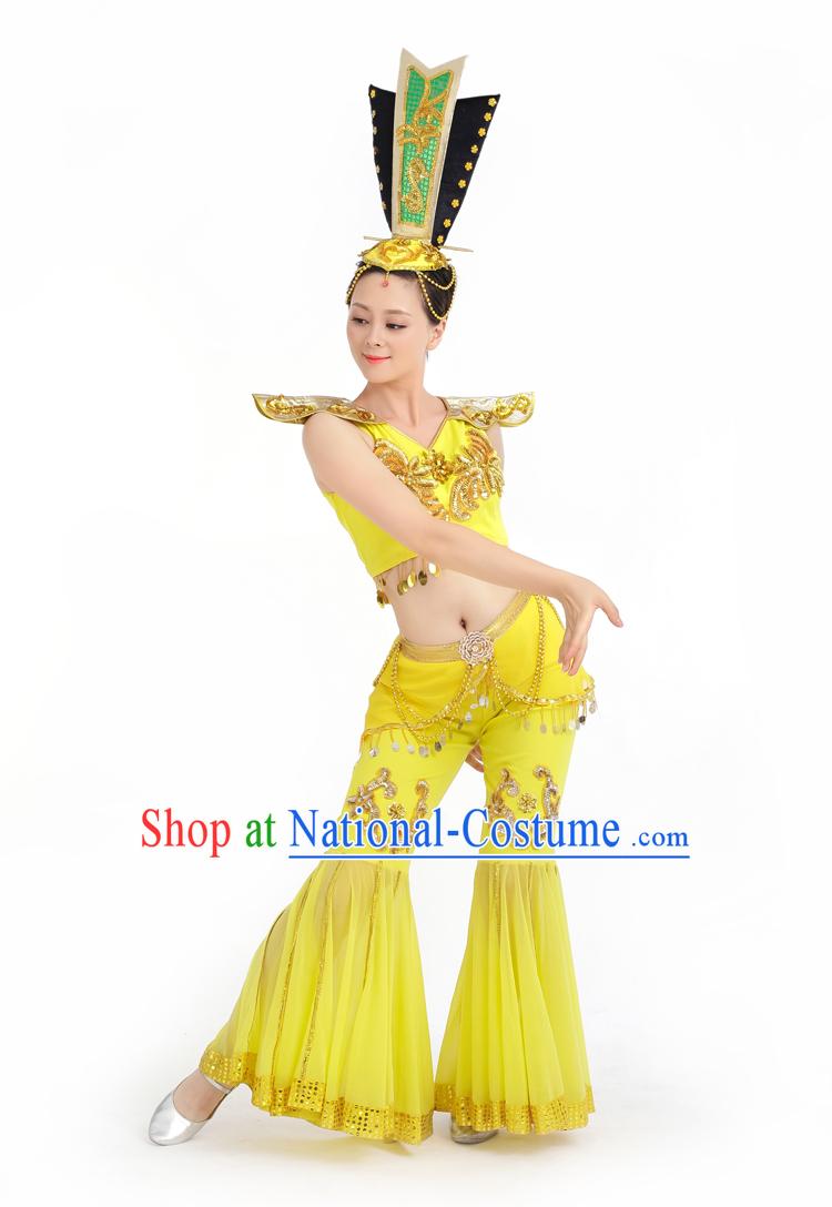 Chinese Competition Stage Classical Fairy Dance Costumes Female Dance Costumes Folk Dances Ethnic Dance Fan Dance Dancing Dancewear for Women