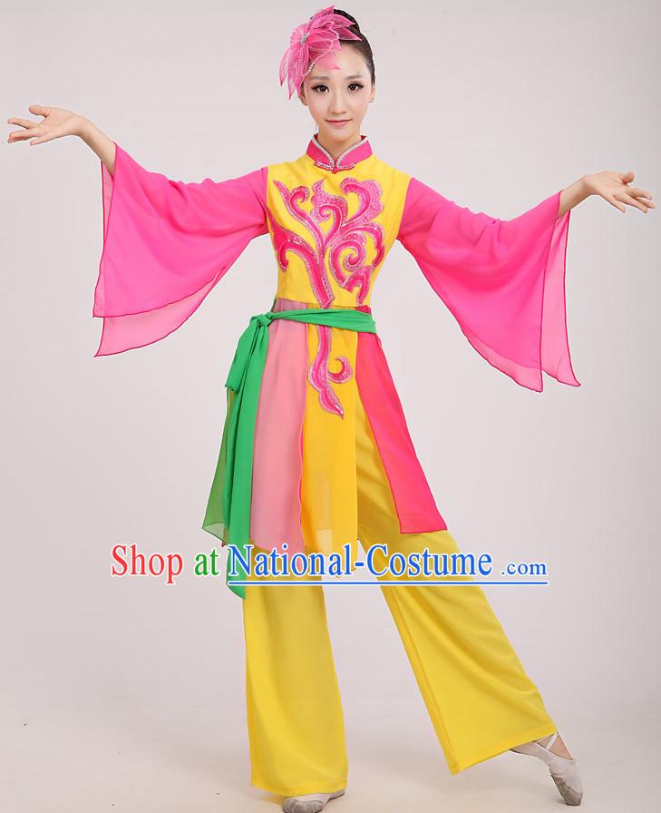 Traditional Chinese Dancewear Costumes Dancer Costumes Girls Dance Lyrical Dance Costume Ballroom Comtemporary Recital Dancewear Costume