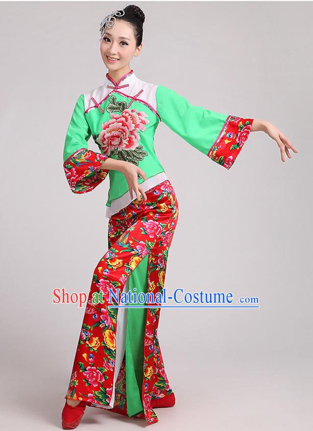 Traditional Chinese Dancewear Costumes Dancer Costumes Girls Dance Lyrical Dance Costume Ballroom Comtemporary Recital Dancewear Costume