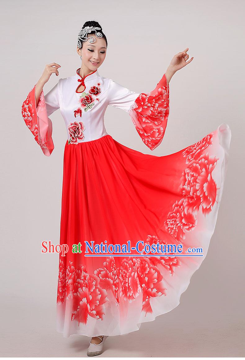 Traditional Chinese Dancewear Costumes Dancer Costumes Girls Dance Lyrical Dance Costume Ballroom Comtemporary Recital Dancewear Costume