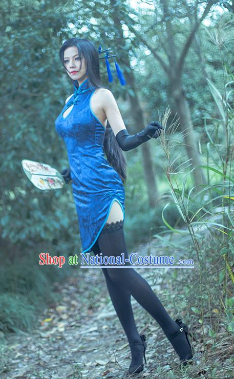 Traditional Chinese Style Sexy Cheongsam Cosplay Dress for Women