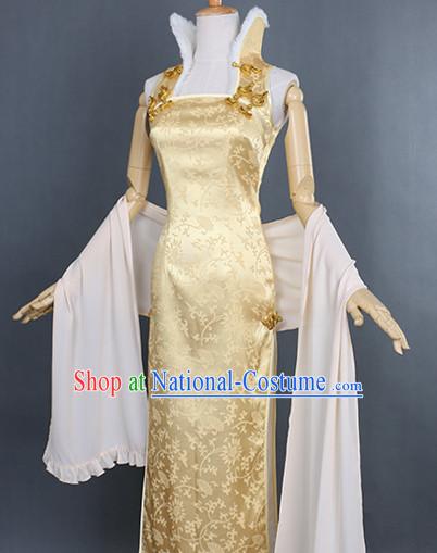 Traditional Chinese Style Long Sexy Cheongsam Cosplay Dress for Women