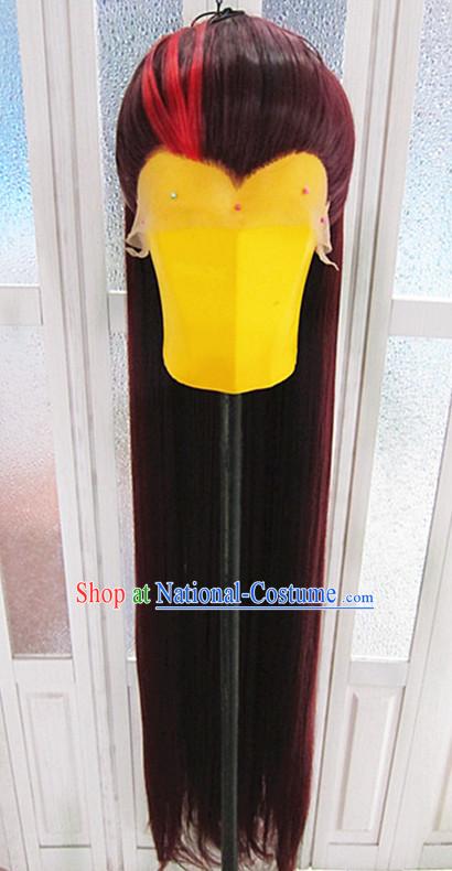 Chinese Traditional Swordsmen Wig Ancient Men Wigs Ladies Wigs Red Wigs Male Lace Front Wigs Custom Hair Pieces