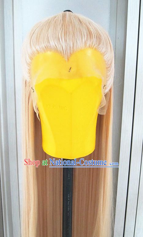 Chinese Traditional Swordsmen Wig Ancient Men Wigs Ladies Wigs White Wigs Male Lace Front Wigs Custom Hair Pieces