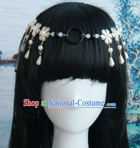 Traditional Chinese Princess Queen Empress Long Black Wigs and Hair Jewelry Hairpieces