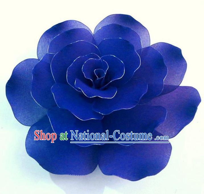 Blue Traditional Chinese Stage Performance Flower Dance Props Dancing Prop