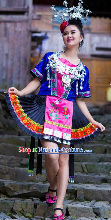 Chinese Folk Miao Ehtnic Clothing for Women