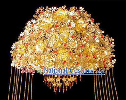 Traditional Chinese Bridal Hat Headdress for Women