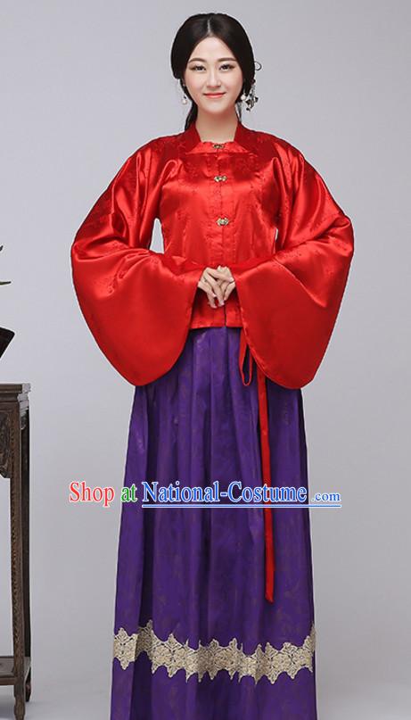 Asian Chinese Long Dresses Hanfu Costume Clothing Chinese Robe Chinese Kimono for Women