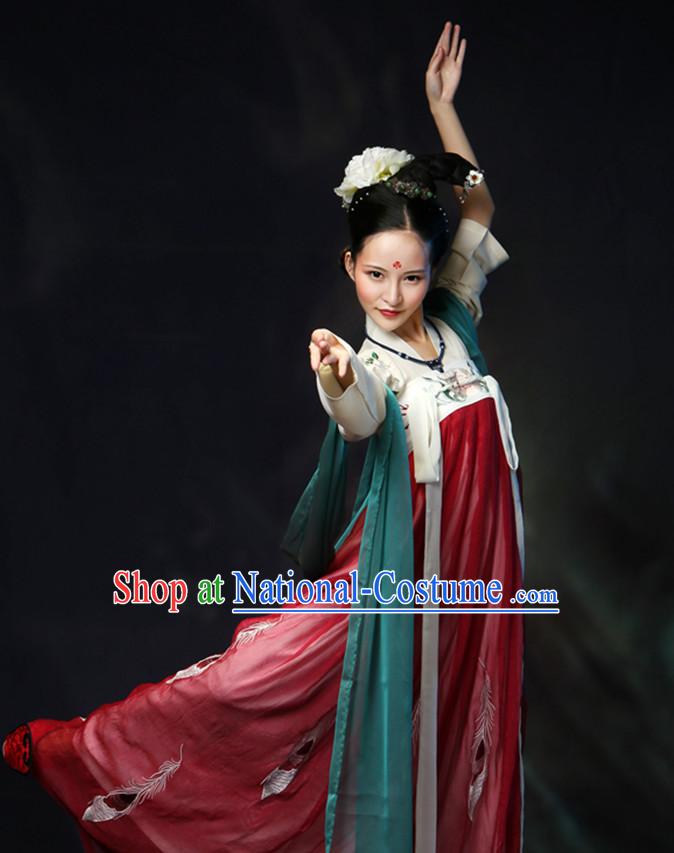 Asian Chinese Tang Dynasty Hanfu Dress Costume Clothing Oriental Dress Chinese Robes Kimono for Women Gilrls Adults Children