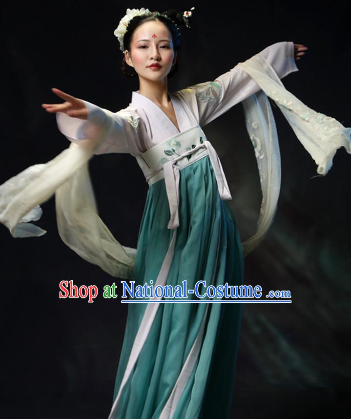 Asian Chinese Tang Dynasty Hanfu Dress Costume Clothing Oriental Dress Chinese Robes Kimono for Women Gilrls Adults Children