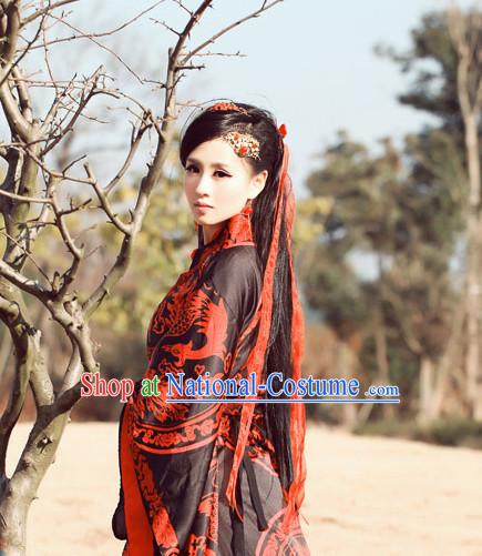 Asian Chinese Han Dynasty Hanfu Dress Costume Clothing Oriental Dress Chinese Robes Kimono for Women Gilrls Adults Children