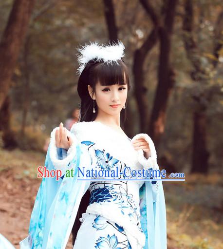 Asian Chinese Han Dynasty Hanfu Dress Costume Clothing Oriental Dress Chinese Robes Kimono for Women Gilrls Adults Children