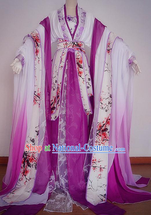 Asian Chinese Royal Imperial Princess Hanfu Costume Clothing Oriental Dress and Hair Accessories Complete Set for Men Boys Adults Children