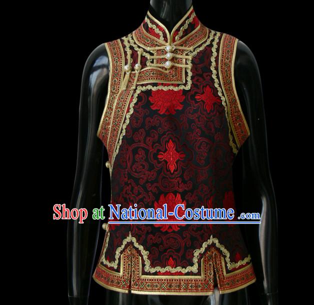 Chinese Mongolian People Genghis Khan Yuan Dynasty Mongolians Dance Costumes Emperor Prince Clothing Dress Garment Complete Set for Men Boys