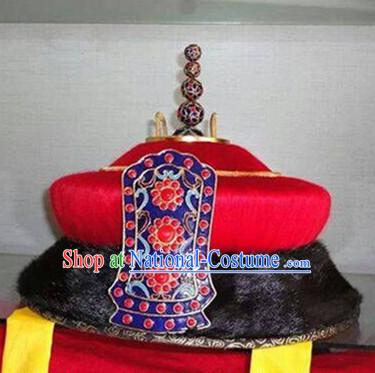 Ancient Asian Chinese Headdress Oriental Headwear Emperor Hat for Men Boys