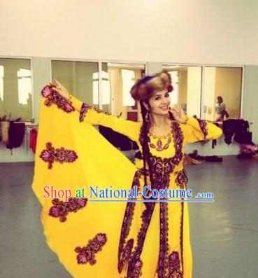 Chinese Traditional Xinjiang Dance Costumes Complete Set for Women or Gilrs