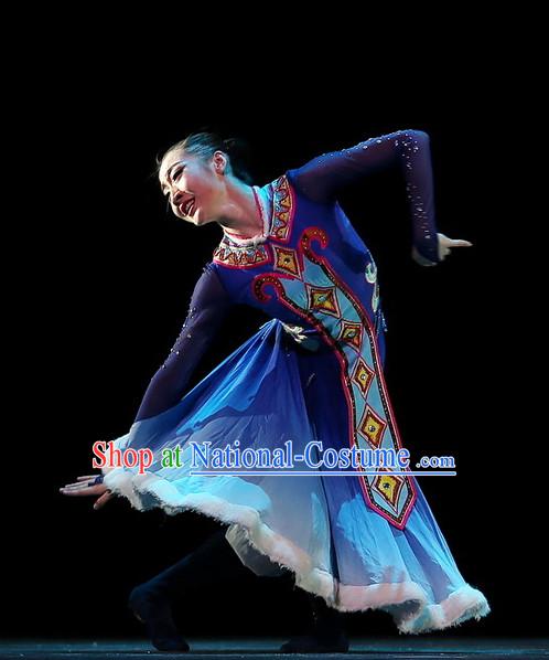 Chinese Traditional Mongolian Dance Costumes Complete Set for Women or Gilrs