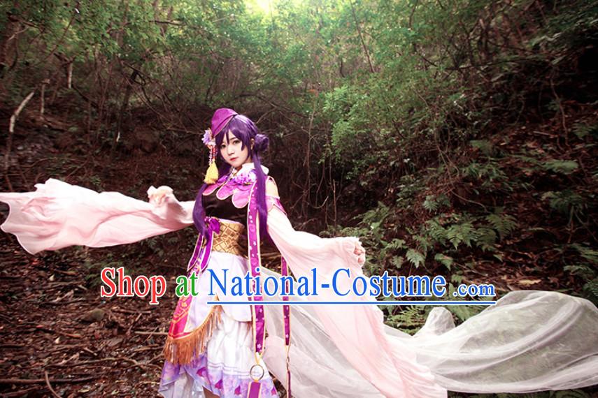 Chinese Superhero Cosplay Costumes and Headdress Complete Set for Women