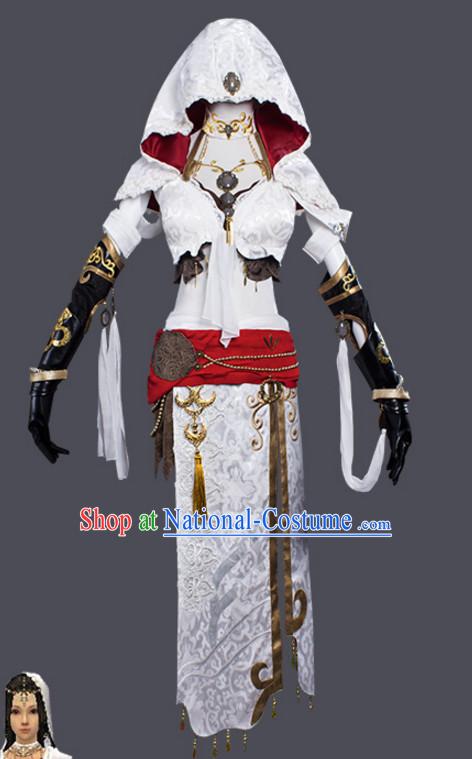 Chinese Superhero Cosplay Costumes and Headdress Complete Set for Women