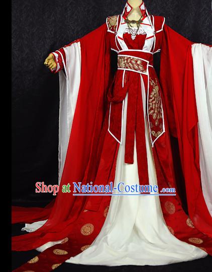 Gorgeous Chinese BJD Costumes Fairy Princess Empress Queen Cosplay Costumes Ancient Chinese Clothing Complete Set for Women