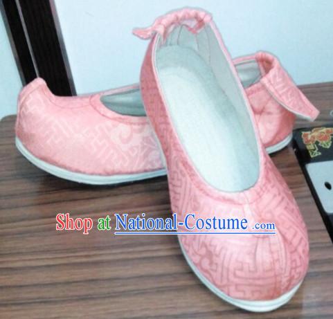 Chinese Ancient Handmade Traditional Bow Fabric Shoes for Women and Girls