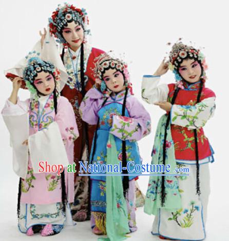 Chinese Traditional Opera Costumes and Headdress Complete Set for Girls Kids