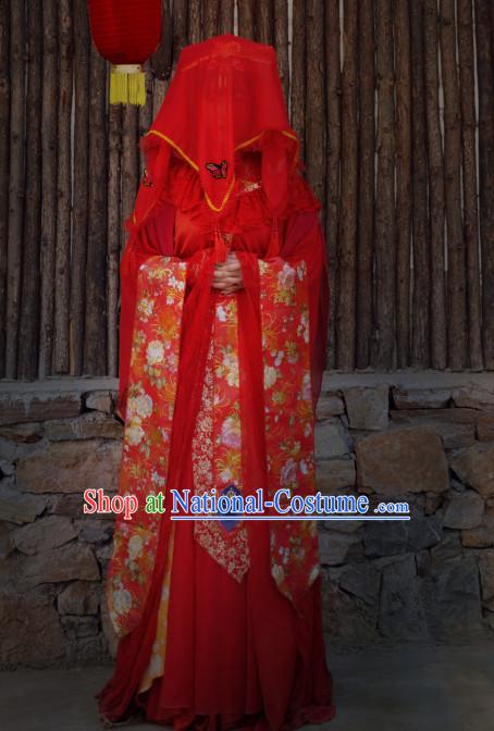 Chinese Traditional Ancient Bridal Costume Complete Set for Women