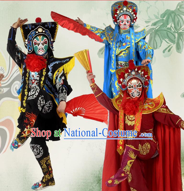 Chinese Bian Lian Mask Change Costumes Helmet Masks Complete Set for Men